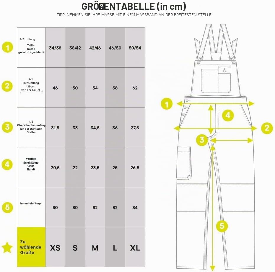 Fashion Sécurité Damen Pep's Arbeitsoverall Size M - 40/42 Gris/Citron, Size M - 40/42 Gris/Citron