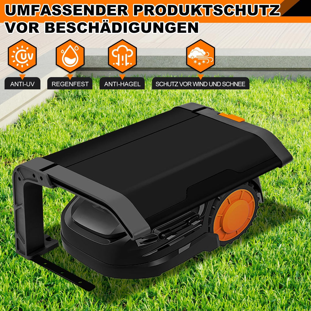 Schutzüberdachung für Rasenroboter Klappbare Mähroboter Garage mit Dach und UV-Schutz, ideal gegen R