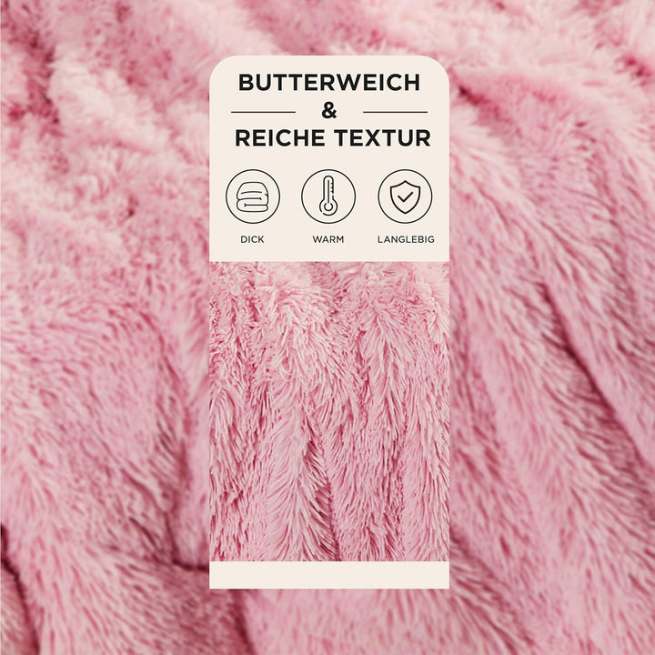 BEDSURE Kuscheldecke - Flauschig Decke, Warm Sherpa Sofadecke, Dicke Felldecke, Couchdecke, Flauschi
