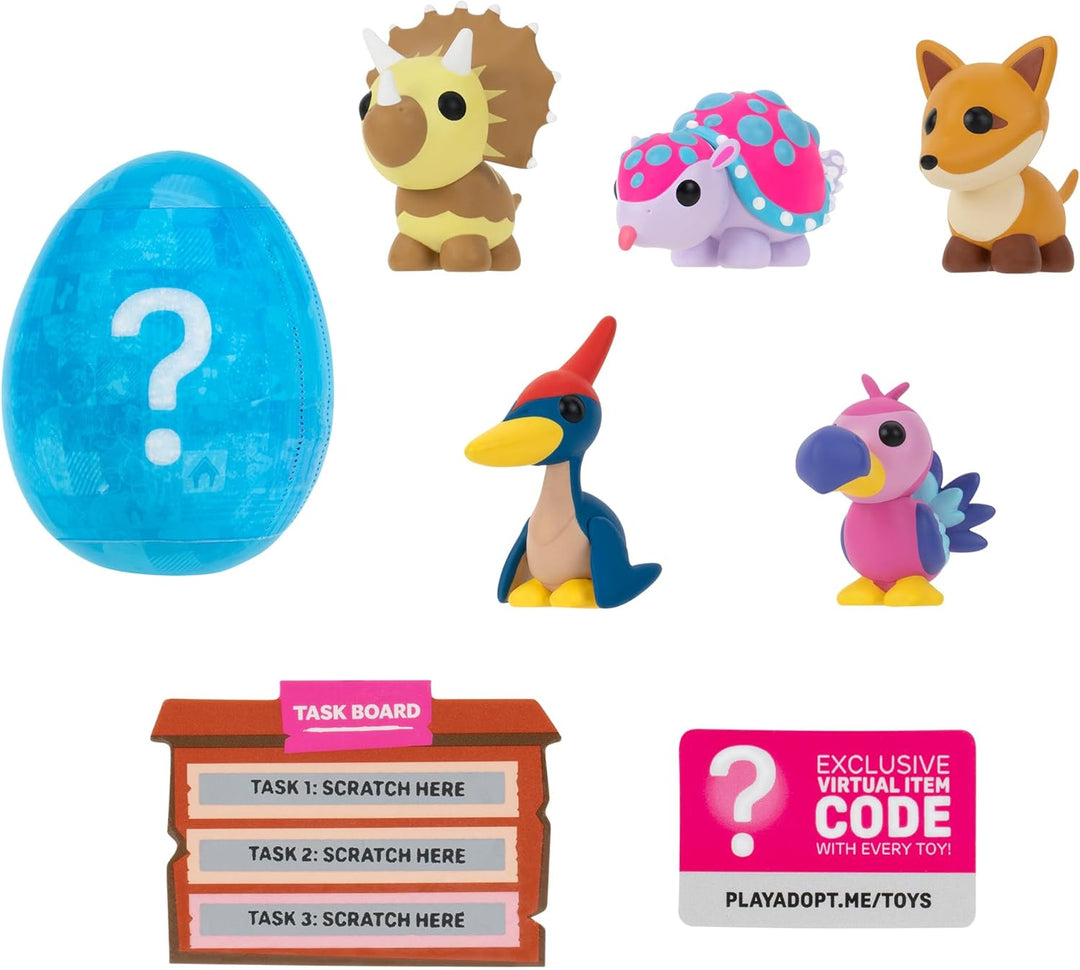 Adopt Me! AME0063-6er Figuren Pack - Fossil Insel, offizielles Figurenset mit Spielcode