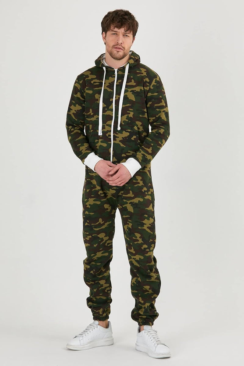 Raff & Taff Herren Jumpsuit Overall Trainingsanzug Fitnessbekleidung onesie Ganzkörperanzug Basic un