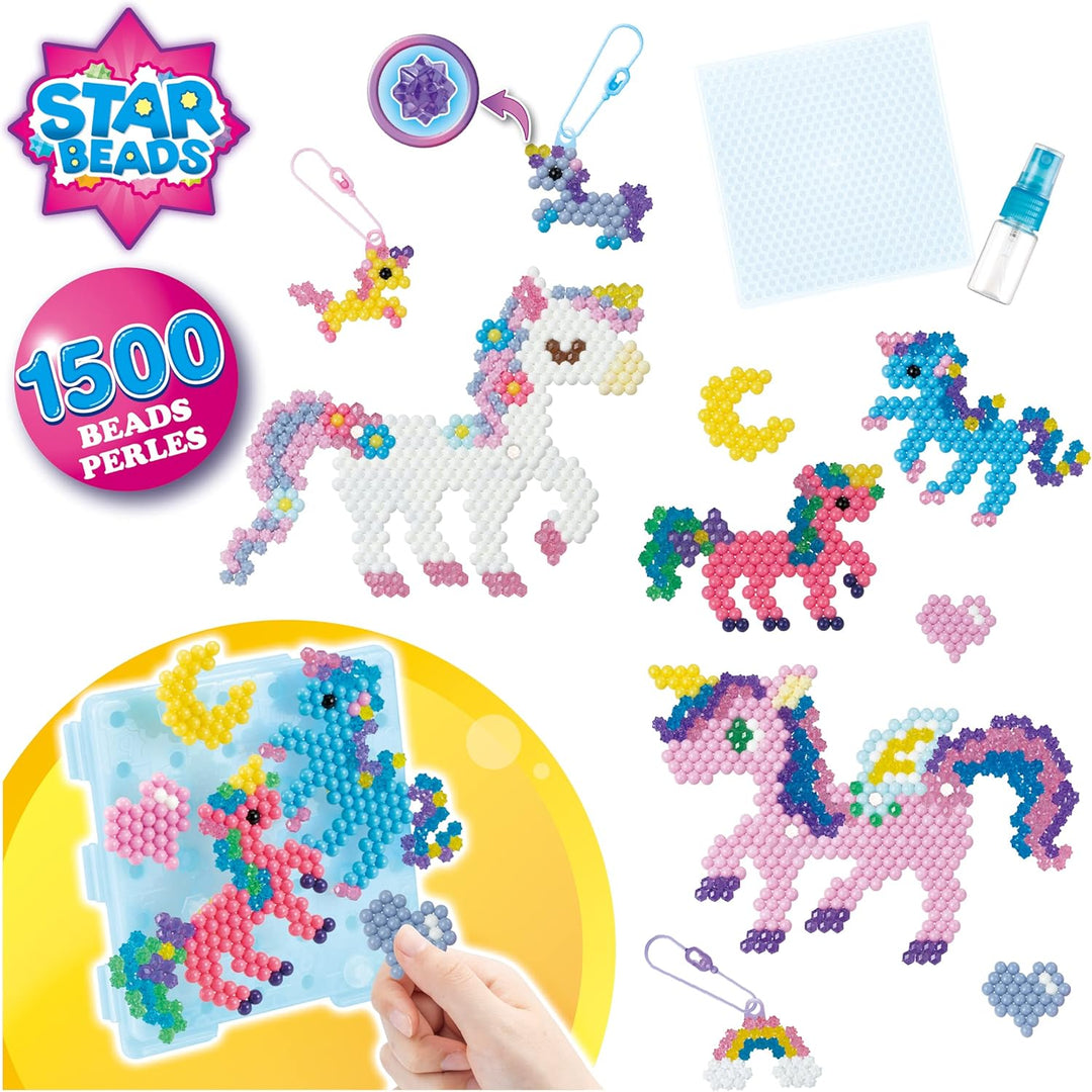 Aquabeads 31944 Mystisches Einhorn Bastelset, Multi Color & 31520 Glitzerperlen - Nachfüllset Nachfü