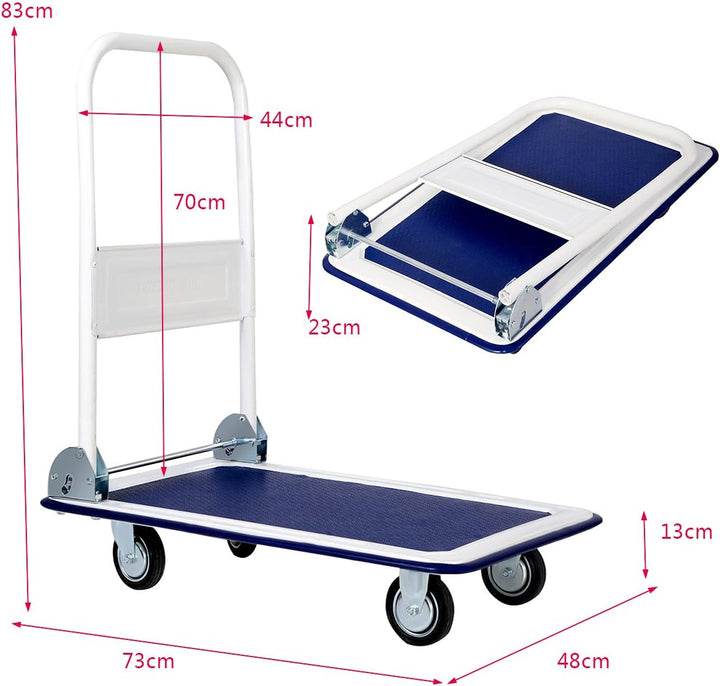 COSTWAY Transportwagen Klappbar, Plattformwagen Bis 150 kg Tragkraft, Transporthilfe mit 360° Lenkro