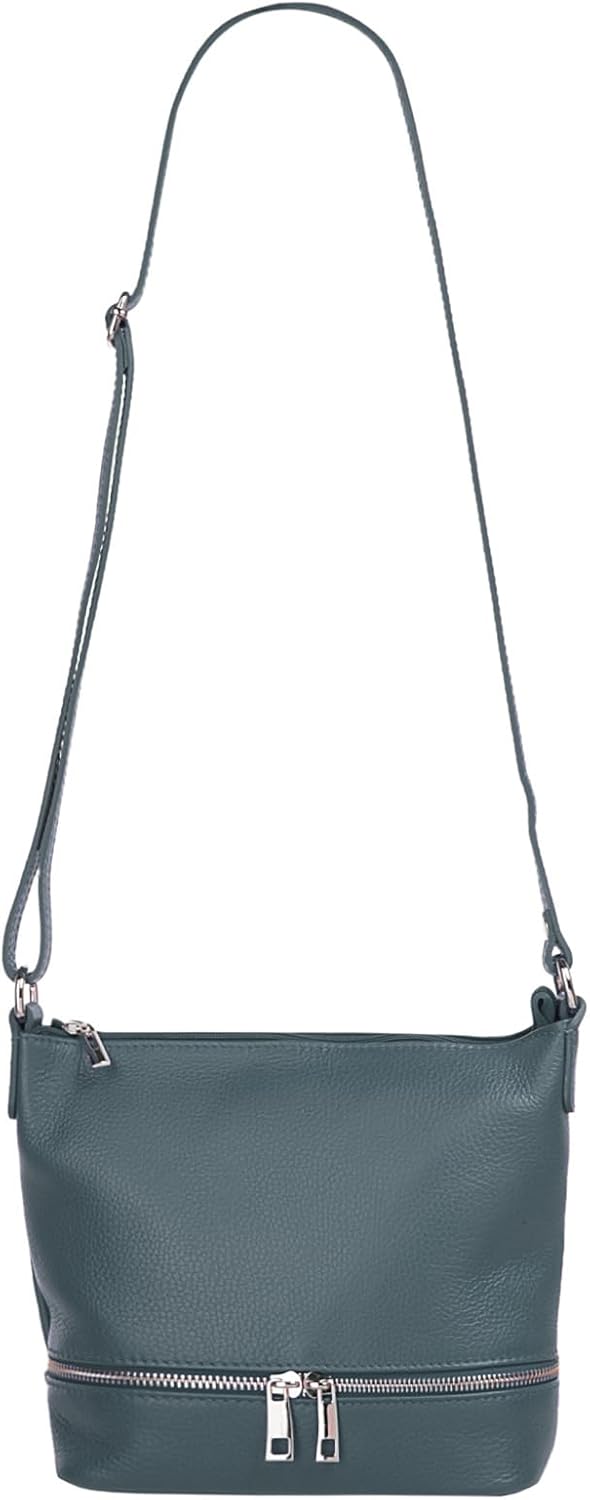 Cluty Umhängetasche echt Leder Damen - 020960 Blau, Blau