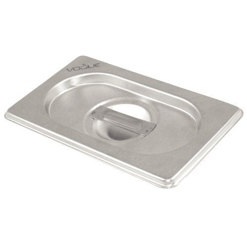 4 x Vogue 1/6 Gastronorm Pfannen & Deckel 100 mm tief Food Container Edelstahl