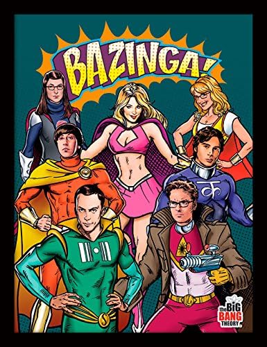 Pyramid International The Big Bang Theory (Superheroes) 30x40 cm gerahmter Druck, 250GSM PAPERWRAP M