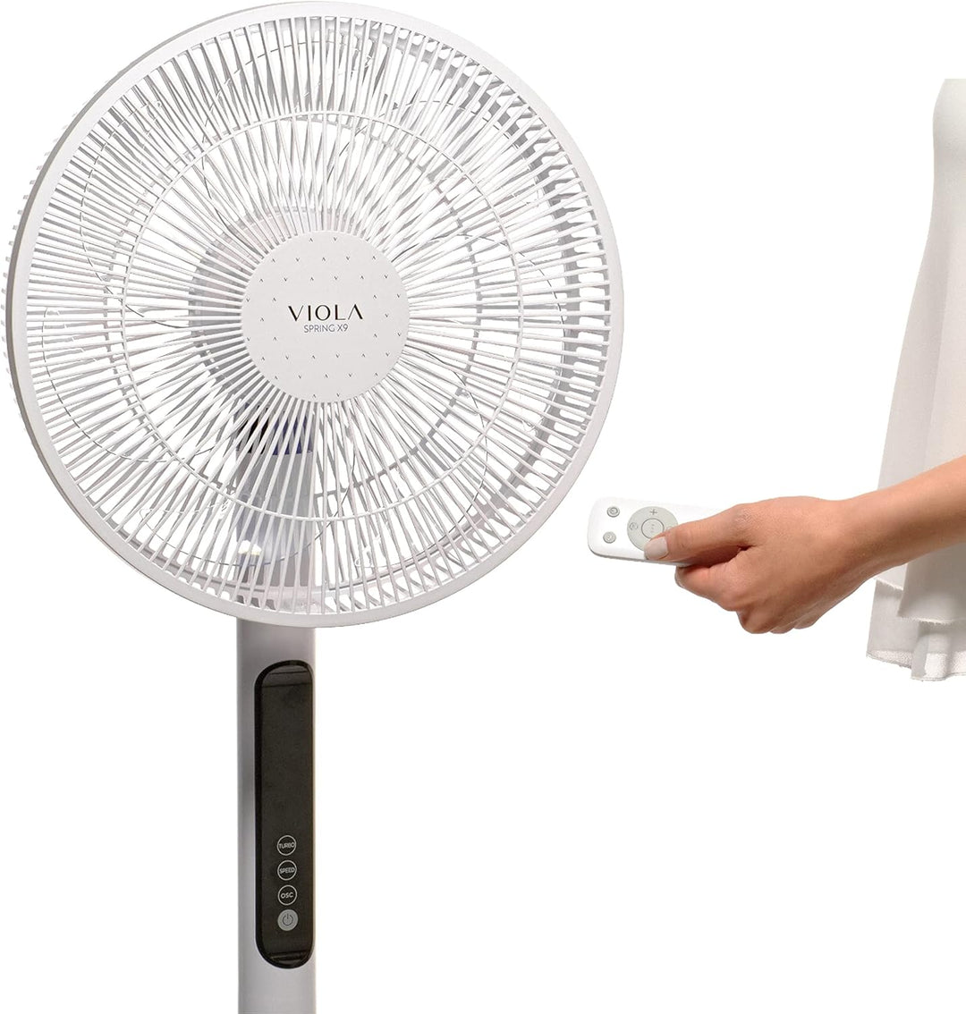 VIOLA Leiser Standventilator mit Fernbedienung, leistungsstarker digitaler Motor, geringer Stromverb
