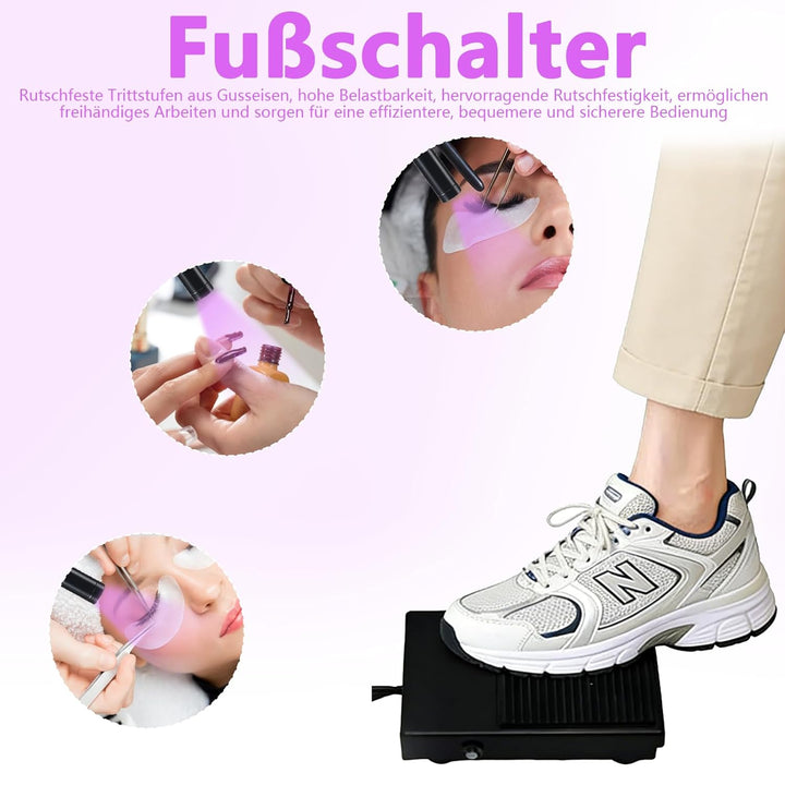 Wimpern Lampe, 5W UV-Wimpernlampe mit Fusspedal für Lichthärtenden, Wimpernverlängerungen Wimpernlic
