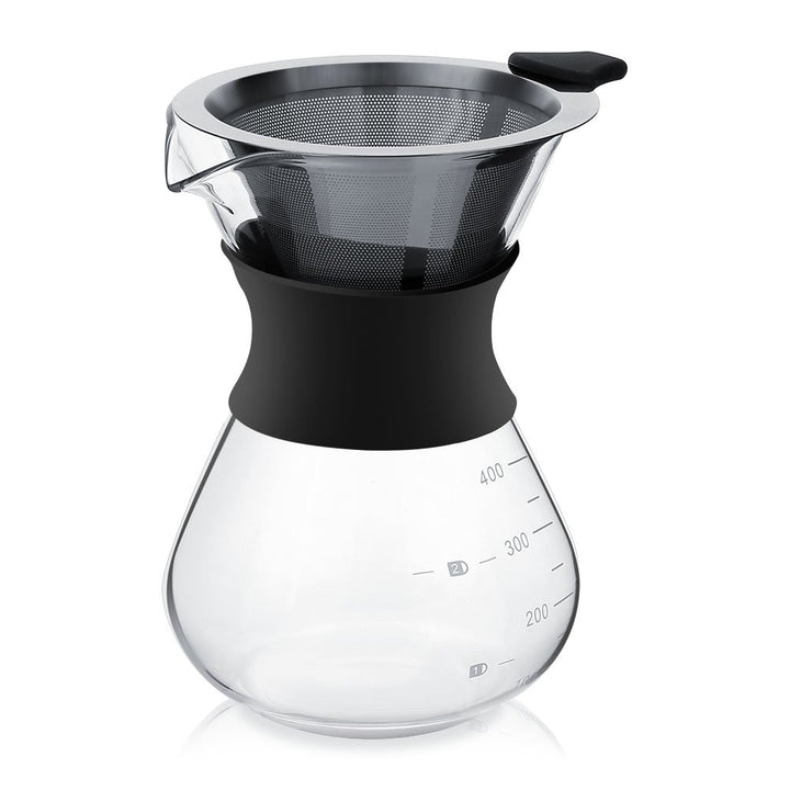 Aramox Handgebrühte Glaskaffeekanne, Kaffeekanne Glas, Tropfmaschine mit Echtholzhülse, manuell, Kaf