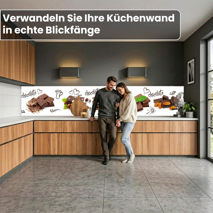 DIMEX Küchenrückwand Folie Selbstklebend Schokolade 420 x 60 cm | Klebefolie - Dekofolie - Spritzsch