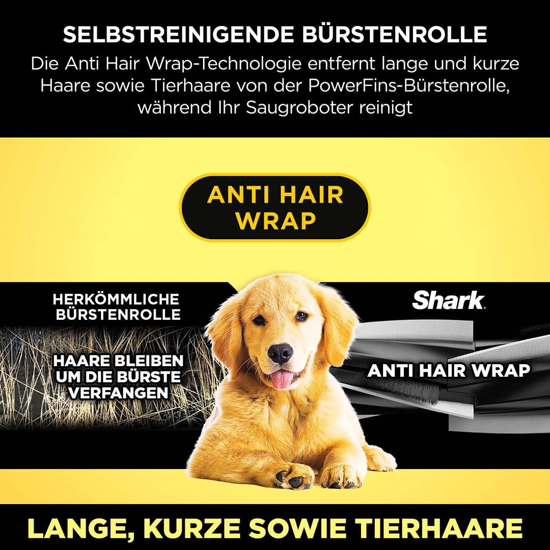 Shark AI 360 Saugroboter, selbstentleerender Staubsauger-Roboter, geeignet für alle Teppiche und Har