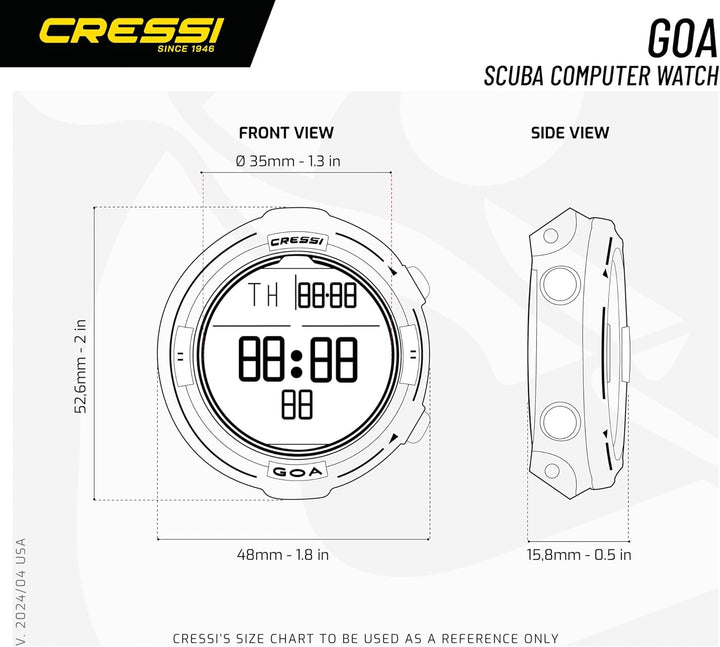 Cressi Goa - Tauchcomputer - Dual Mix - Algorithmus RGBM von Cressi - WEEE NR. DE 13961704 Schwarz/W