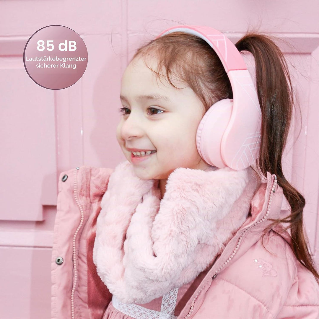 PowerLocus Bluetooth Kopfhörer Kinder, Kinderkopfhörer Over-Ear mit 85dB Lautstärkebegrenzung, Faltb