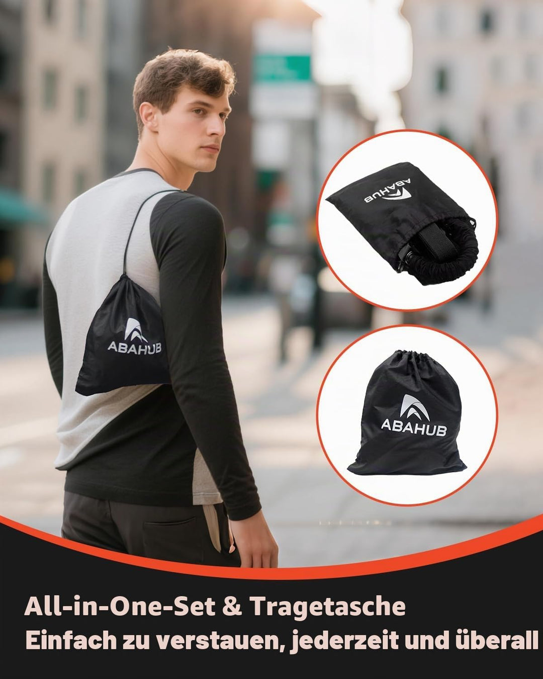 Abahub Trizeps Band Set mit Türanker Verstellbar Tricep Pull Down Fitnessband für Zuhause, Armtraini