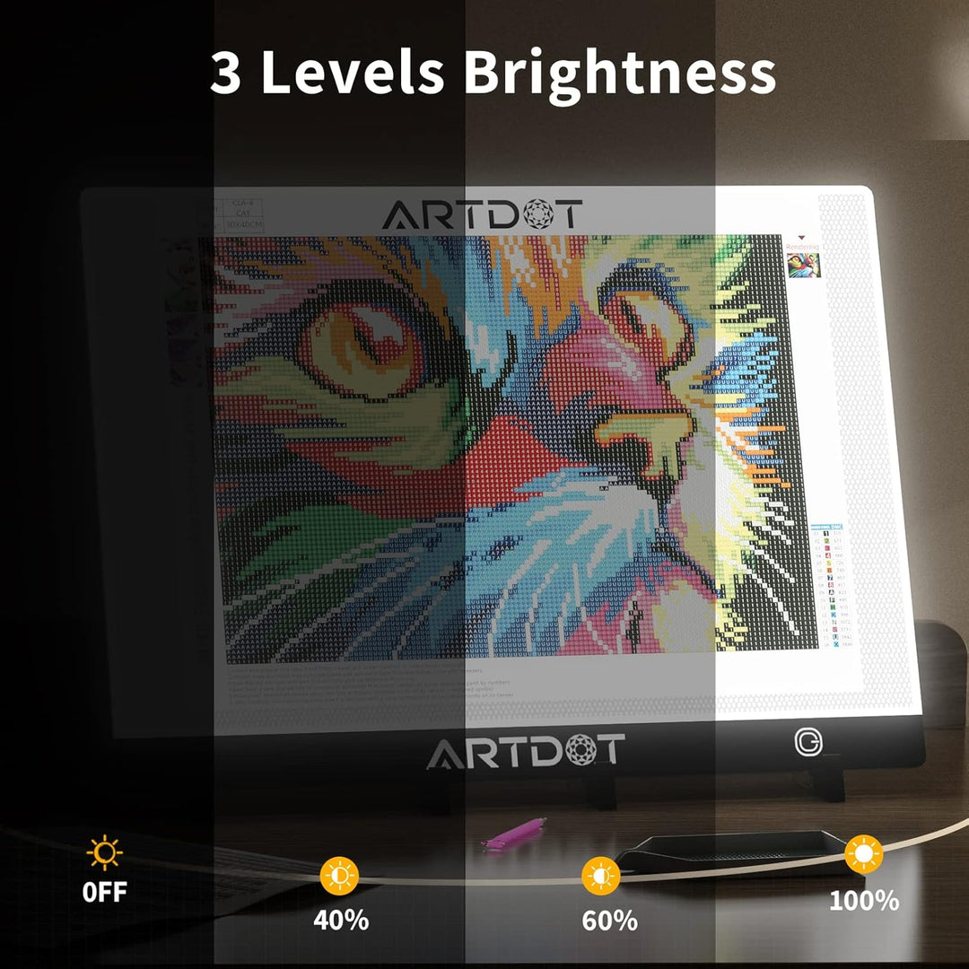 ARTDOT Leuchttisch A2 für 5D Diamond Painting Zubehör, Einstellbare Helligkeit Diamant Painting Lich