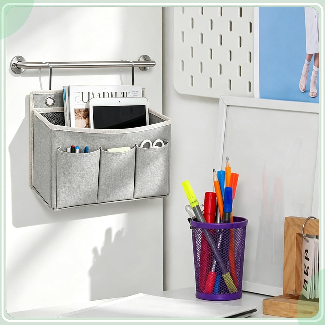 Hängeorganizer mit Haken 2 Stück Bett- &amp; Tür-Organizer zum Einhängen | Inkl. 4 Metallhaken &amp; 4 klebe