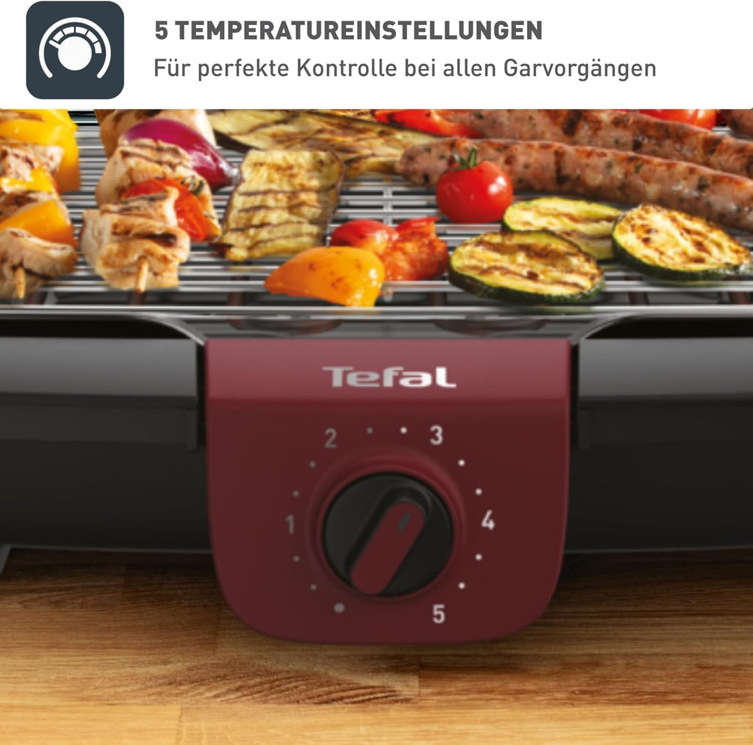 Tefal BG90E5 Easygrill Adjust Elektro- Tischgrill | 2300 Watt | 720 cm² Grillfläche | Einfache Reini
