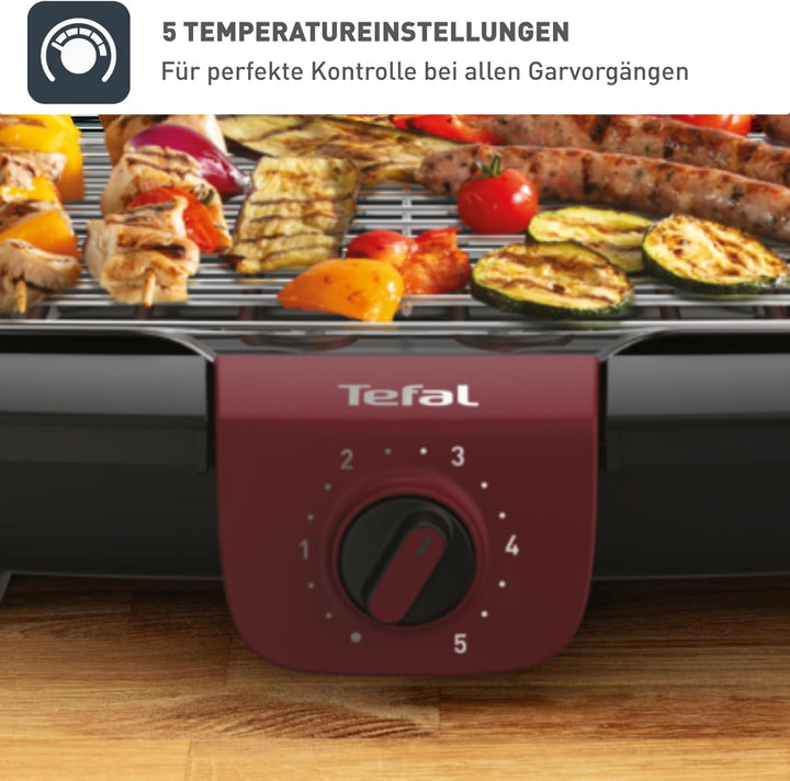 Tefal BG90E5 Easygrill Adjust Elektro- Tischgrill | 2300 Watt | 720 cm² Grillfläche | Einfache Reini