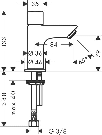 Hansgrohe 71017000 Einhand-lave-main und kleines Waschbecken nur Kaltwasser mycube Zugvorrichtung we