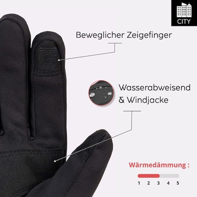 G-HEAT – Beheizbare Handschuhe Essential Unisex mit wiederaufladbaren Akkus | Tactile, Wasserabweise