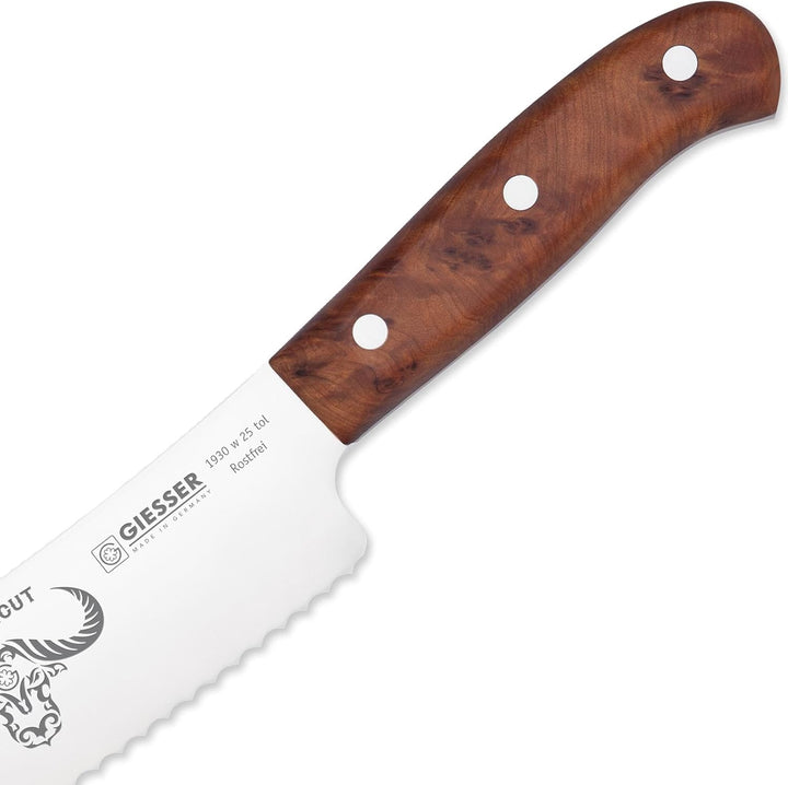 GIESSER seit 1776 - Made in Germany - Brotmesser 25 cm Tree of Life, PremiumCut Wave No 1, Wellensch