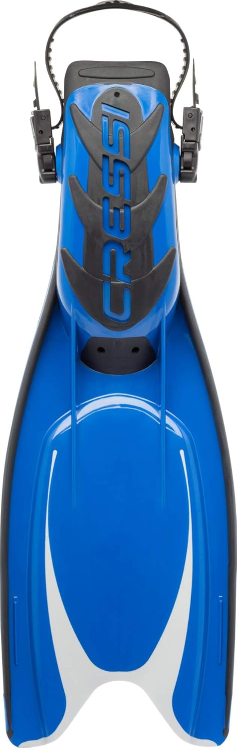 Cressi Frog Plus Tauchflossen Erwachsene S/M - 39/42 Blau/Silber, S/M - 39/42 Blau/Silber