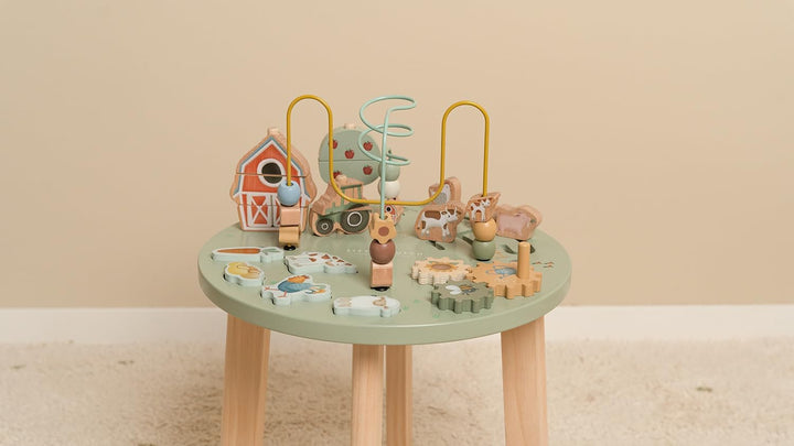 Little Dutch 7141 Holz Aktivitätstisch/Spieltisch Bauernhof grün - Little Farm