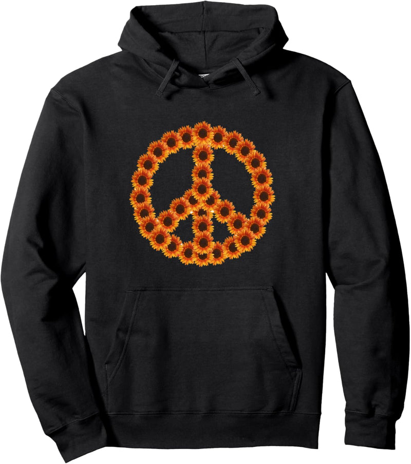 Sonnenblumen-Peace-Zeichen Pullover Hoodie