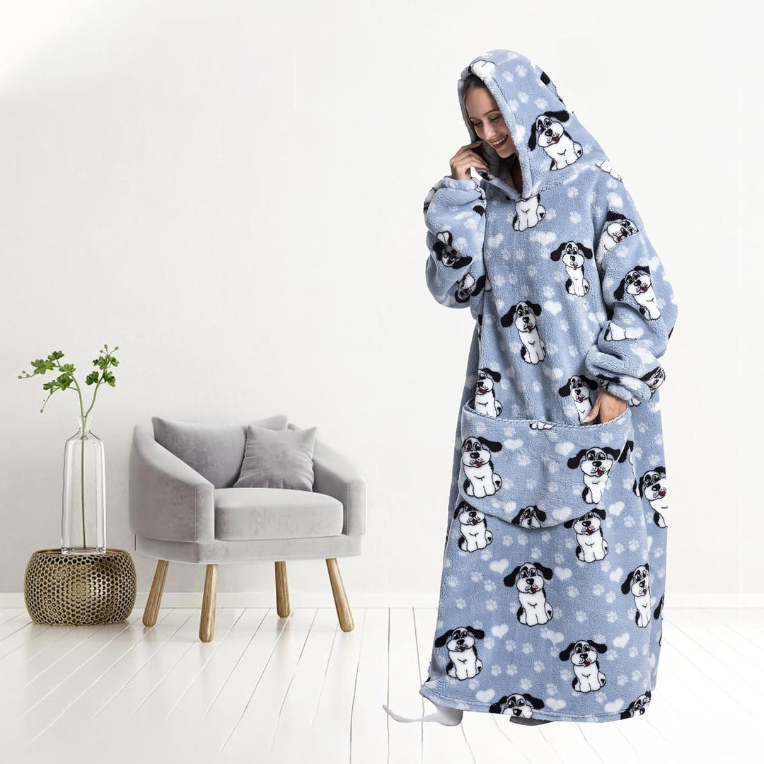 Lange Hoodie Decke mit Ärmeln für Damen & Erwachsene - Kuscheldecke mit Ärmeln - Weiche & Warme Deck