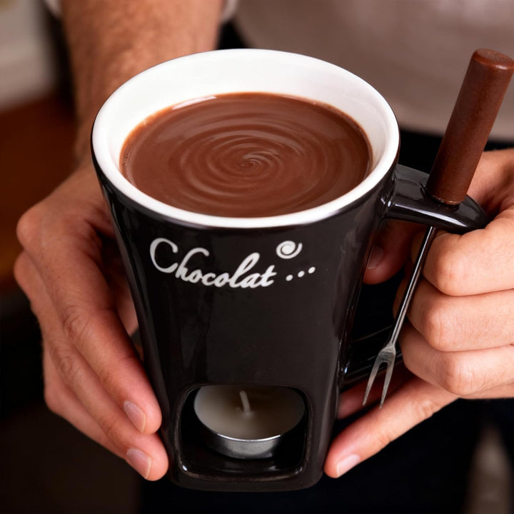 Schokoladen Fondue Tassen 130 Ml Schokofondue Tasse Keramik Mit Gabel Tasse Zum Schokolade Schmelzen