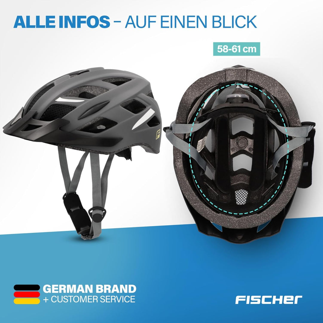 FISCHER Unisex – Erwachsene Urban Lano Fahrradhelm L/XL, 58-61 cm Grau, L/XL, 58-61 cm Grau
