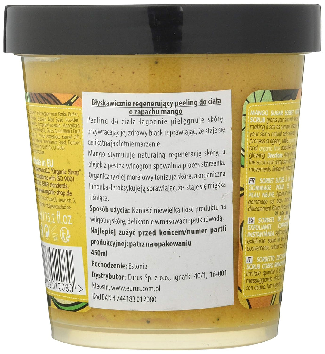 Organic Shop Body desserts Mango Sugar Sorbet Body Scrub 450ml Mango 450 ml (1er Pack), Mango 450 ml