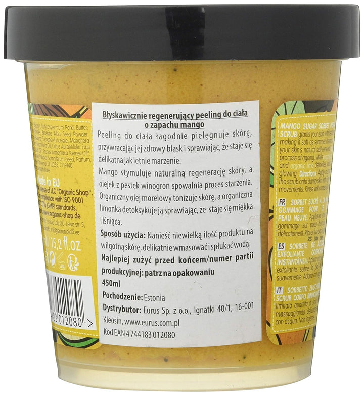 Organic Shop Body desserts Mango Sugar Sorbet Body Scrub 450ml Mango 450 ml (1er Pack), Mango 450 ml