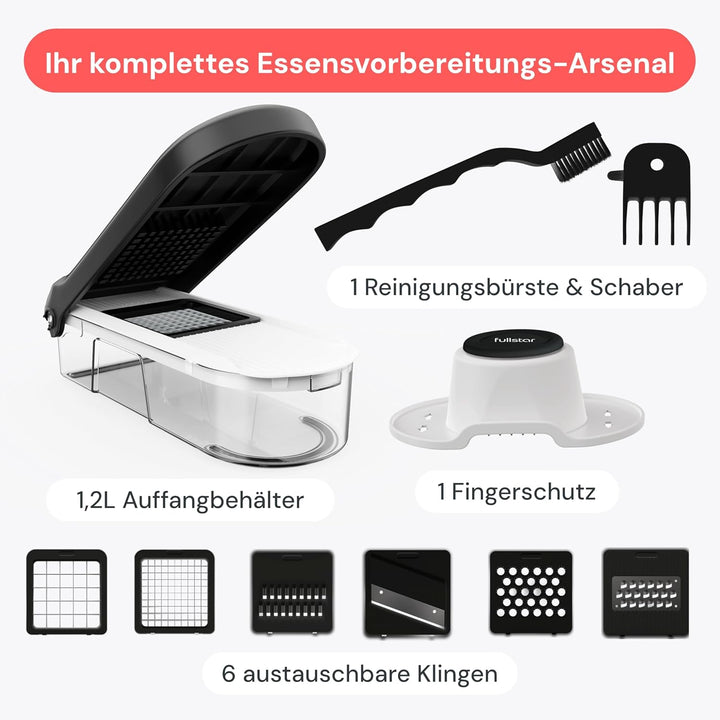 Gemüseschneider Mandoline Gemüsehobel - Gemüse Schneider Zwiebelschneider Kartoffelschneider Obstsch