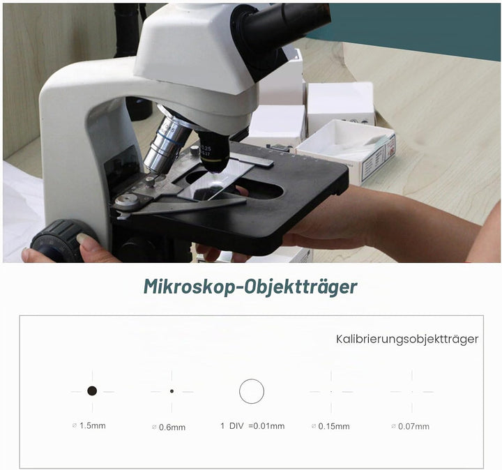 ECSiNG 0.01mm Mikroskop Mikrometer Skala Optische Glas Mikroskop Objektträger Glas Bühne Mikrometer