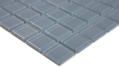Mosaik Fliese Glasmosaik Crystal grau für WAND BAD DUSCHE KÜCHE FLIESENSPIEGEL THEKENVERKLEIDUNG BAD