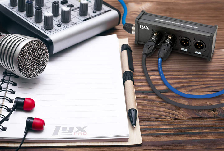LyxPro 4-Kanal 3-Pin Multi Netzwerk XLR Kabel Breakout für Bühnen-Tonbeleuchtung und Aufnahmestudio-