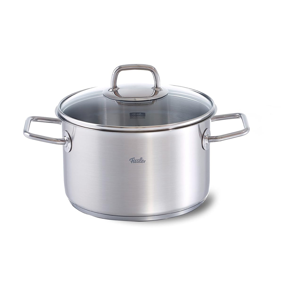 Fissler Viseo / Edelstahl-Topf (3,6 L - Ø 20 cm) Kochtopf mit Glas-Deckel, Innenskalierung, Schüttra