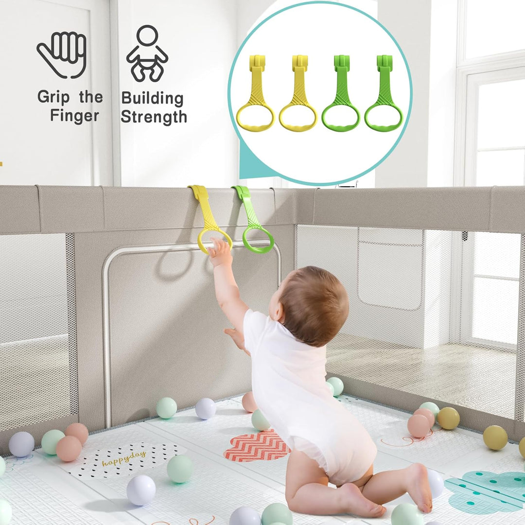 Uanlauo 150x150cm Laufstall mit Spielmatte, XXL Kinder Laufgitter, Innen &amp; Aussen Baby-Aktivitätsber
