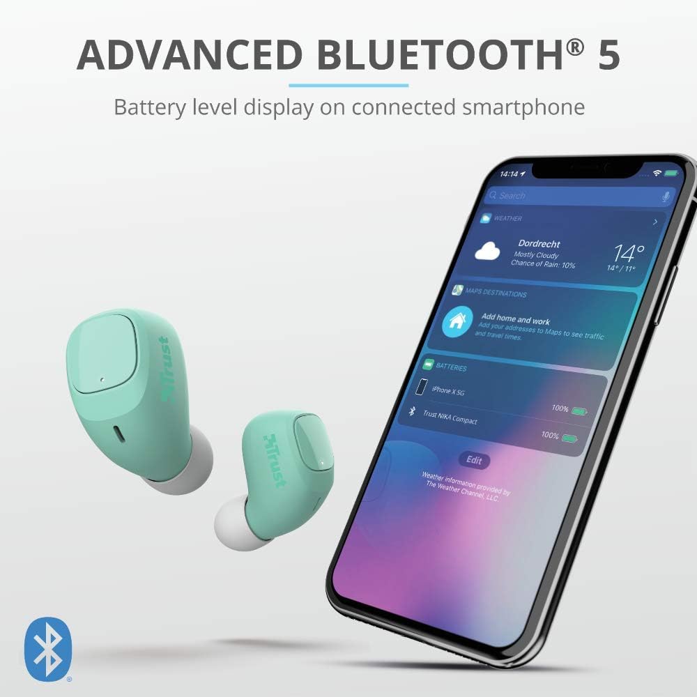 Trust Mobile Nika Compact Bluetooth Kopfhörer in Ear, Kabellose Ohrhörer, True Wireless Earbuds mit