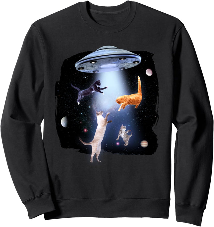 Funny Cat UFO Grafik Lustiger Weltraum Katze galaktisches UFO Sweatshirt