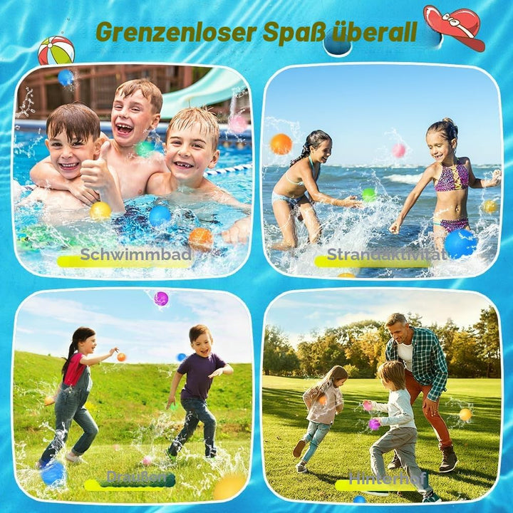 Wasserbomben Wiederverwendbar,Silikon Wasserbomben Selbstschliessend magnetische Spritzbälle,Sommer