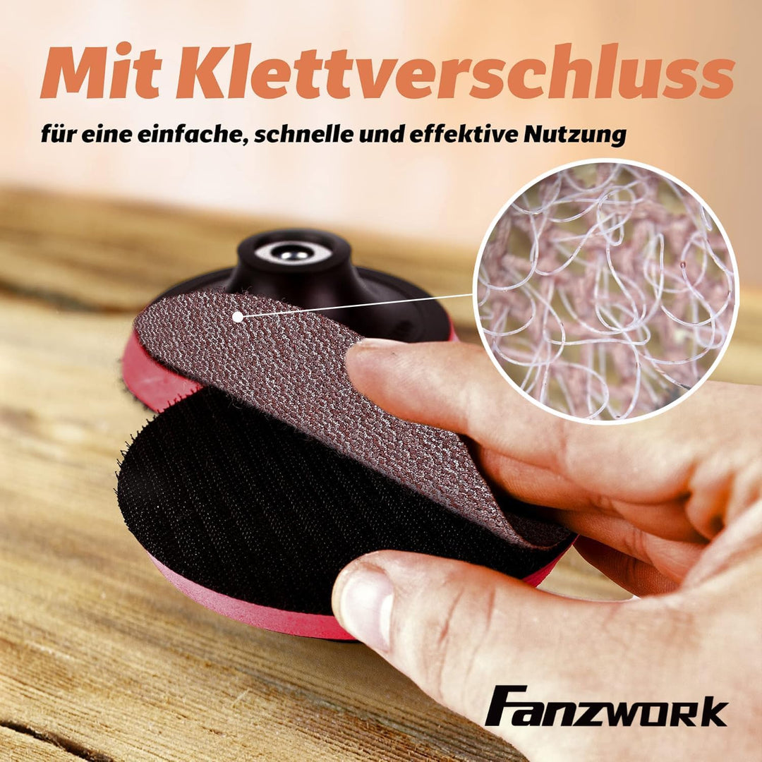 FANZWORK 30 Stück 150 mm Netz-Schleifgitter Klett für Exzenterschleifer, Korn P80 – Schleifgitter Se