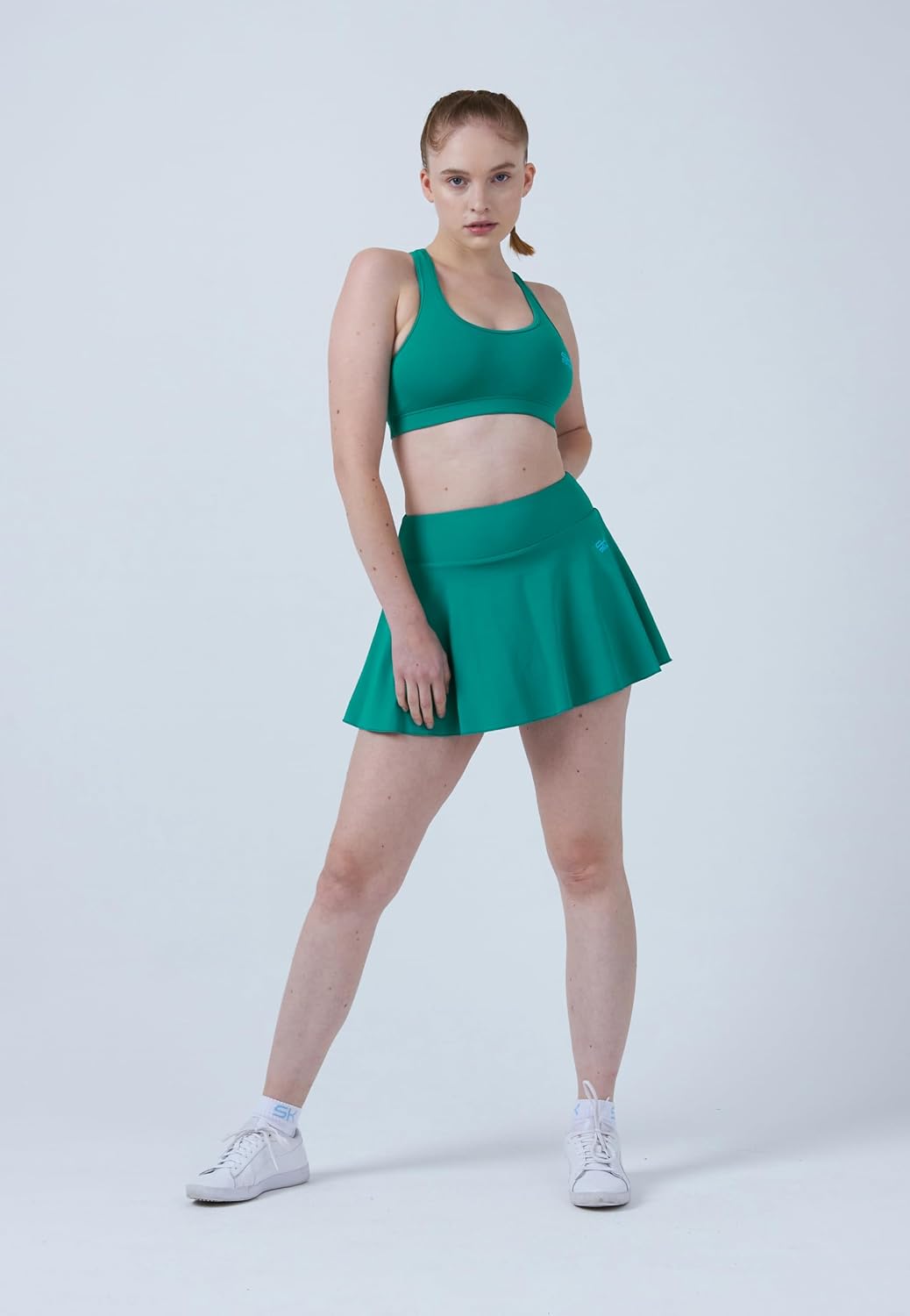 Sportkind Mädchen &amp; Damen Tennisskort mit Ballgürtel, atmungsaktiver Sport Rock mit Innenhose XL Sma