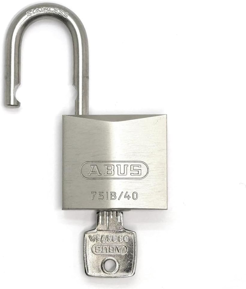 ABUS Marine Vorhängeschloss 75IB/40 - wetterfest - Messing-Schlosskörper mit Nickel Pearl Beschichtu