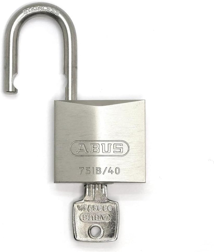 ABUS Marine Vorhängeschloss 75IB/40 - wetterfest - Messing-Schlosskörper mit Nickel Pearl Beschichtu