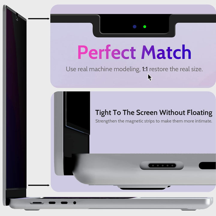 Sichtschutz kompatibel mit MacBook Pro 35.6 cm (14 Zoll), magnetisch, abnehmbar, 35.6 cm (14 Zoll) B