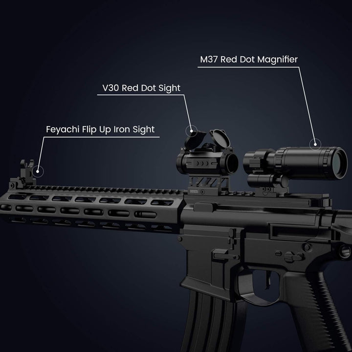 Feyachi V30 2MOA Red Dot Visier mit M37 1,5X - 5X Red Dot Lupe, Absolute Co-Witness