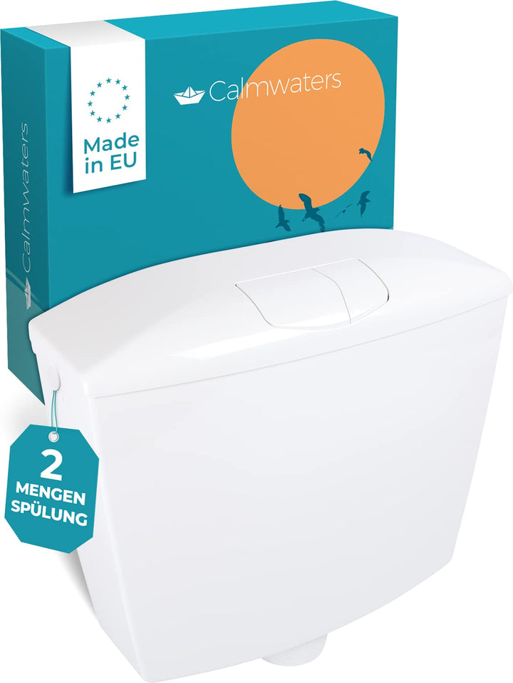 Calmwaters® Premium Spülkasten WC - Made in EU - wassersparend - 2-Mengen-Spülung - Aufputz Spülkast