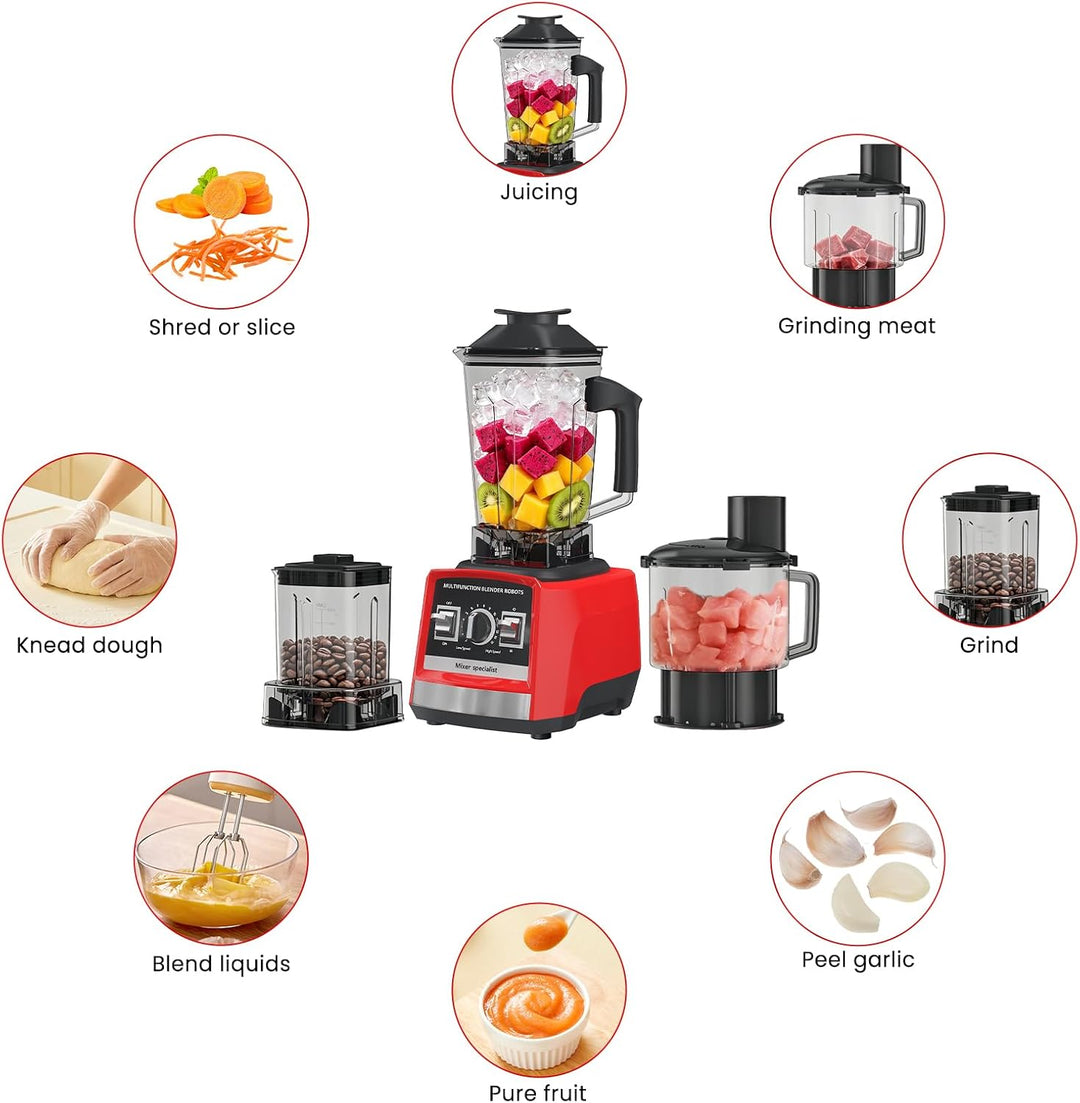 Professioneller Mixer 8 in 1, 2000 W 3 L, leistungsstarker Mixer mit 15 variablen Geschwindigkeiten,